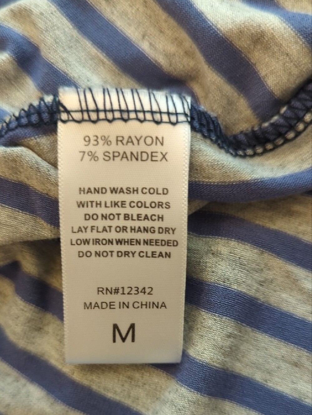 Sleeveless Tunic Tank Top - Navy, Blue & Gray Stripes Back Buttons Open Low Back - Picture 4 of 7